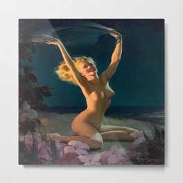 (Happy) Gay Nymph by Gil Elvgren Pin Up Girl Metal Print | Sexy, Fun, Digital, Classic, Pinupgirl, Pop Art, Painting, Sophisticated, Vintage, Sassy 