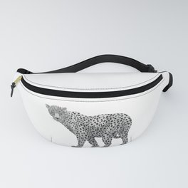 digital painting of a gray leopard Fanny Pack