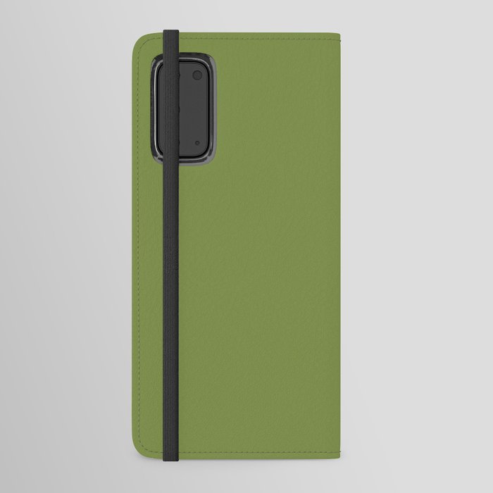 Dark Green-Yellow Solid Color Pantone Peridot 17-0336 TCX Shades of Green Hues Android Wallet Case