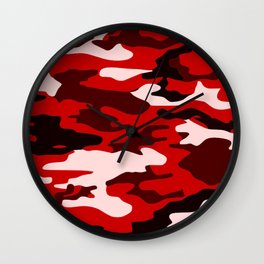 Red Camo Wall Clock