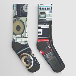 Retro Pop Eighties Boombox Radio Pattern Socks