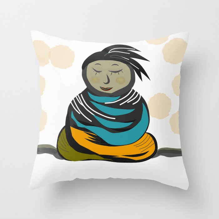 Sangha In the Snow Throw Pillow