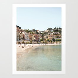 French Riviera Beach Photo | Pastel Summer In Menton, France Art Print | Europe Travel Photography Art Print