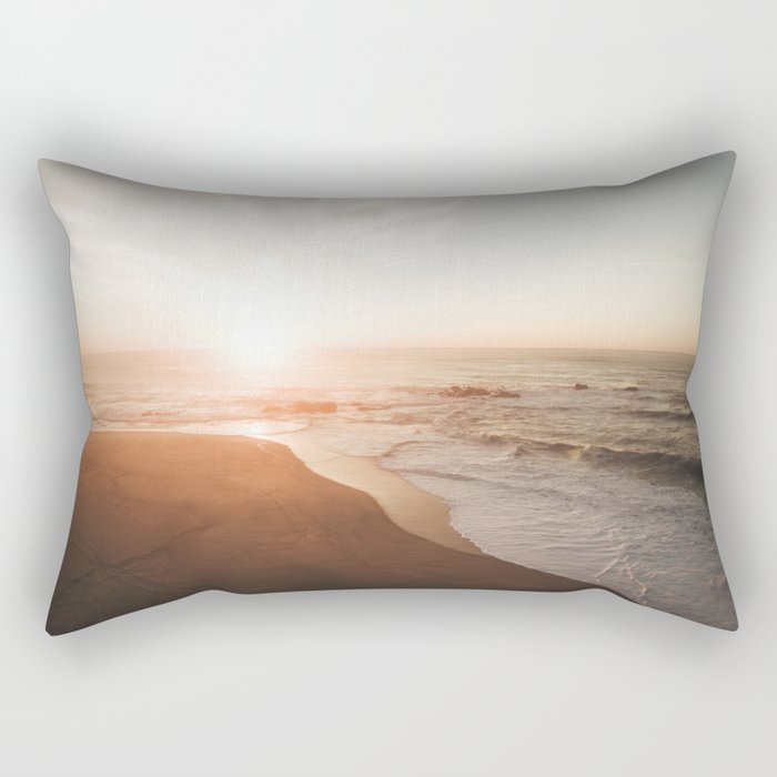 Ocean Sunset - Aerial Sea sunset - Beach Travel photography by Ingrid Beddoes Rectangular Pillow