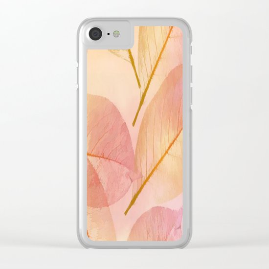 Pastel Fall Leaf Abstract Clear iPhone Case