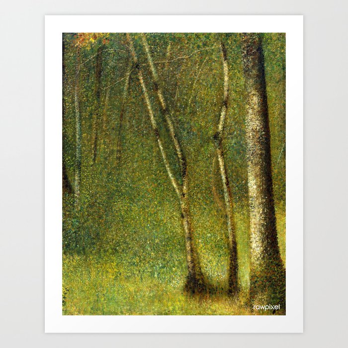 The Forest at Pontaubert (1881)_Georges Seurat French artist(1859-1891) Art Print