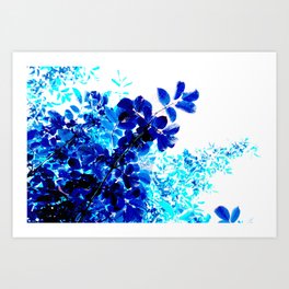 Blue Leaves Art Print