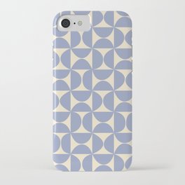 Mid Century Abstract Geometric Pattern in Blue iPhone Case