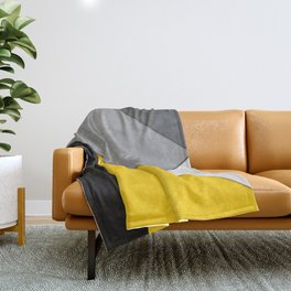 Simple Modern Gray Yellow and Black Geometric Throw Blanket