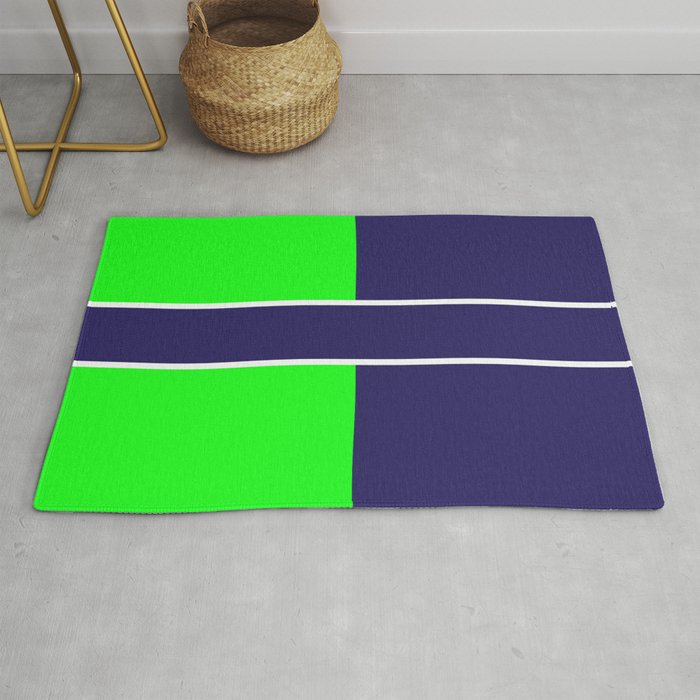 Team Colors 6 Lime Green Navy Rug By Beckybetancourt Society6