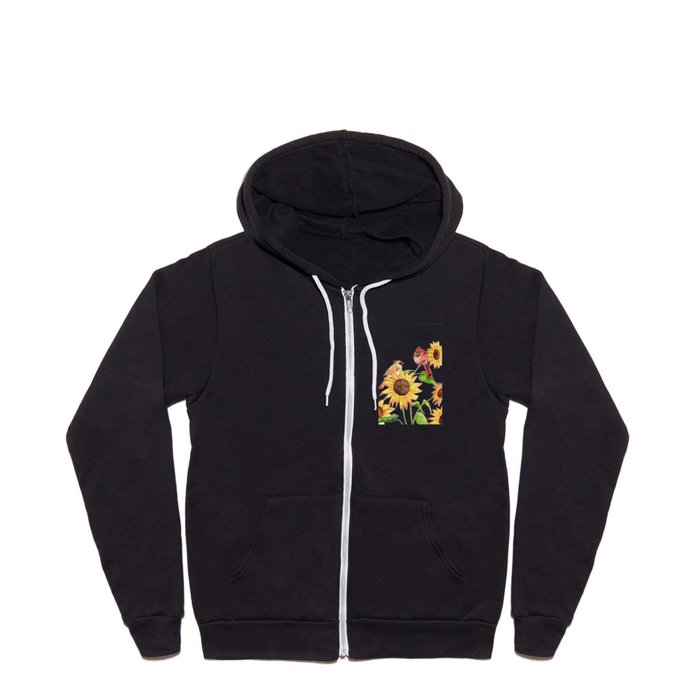 Cardinal and Sunflowers  Full Zip Hoodie