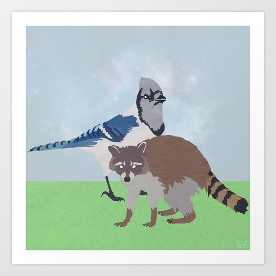 Mordecai and Rigby Art Print