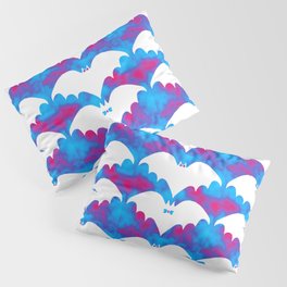 White Bats And Bows Blue Pink Pillow Sham