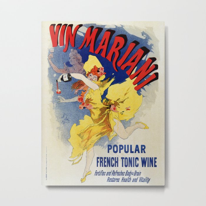 Vintage 1894 French tonic wine advert by Cheret Metal Print