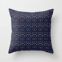 Blue and Gold Luxury  Throw Pillow
