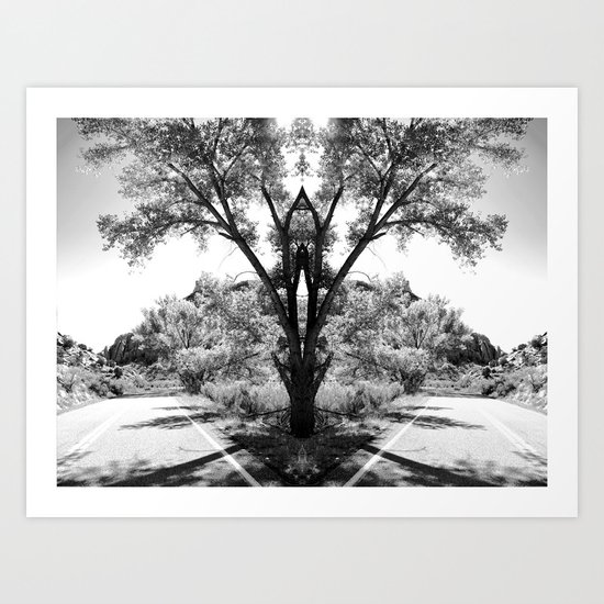 Magical Tree in the Road Art Print