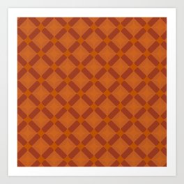Retro orange geometry 2 Art Print