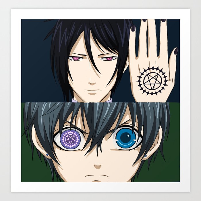 Black Butler Sebastian And Ciel Art Print By Suzannexp