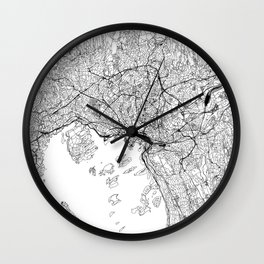 Oslo White Map Wall Clock