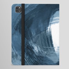 Blue Modern Abstract Brushstroke Painting Vortex iPad Folio Case