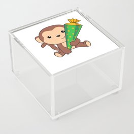 Monkey School Enrollment Kindergarten Acrylic Box