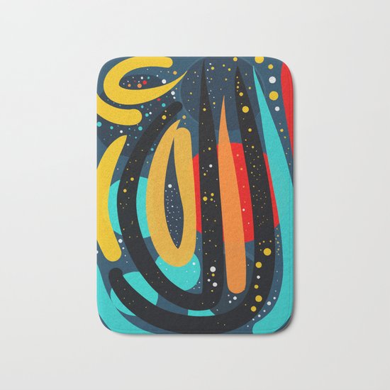 Starry Night of Summer Abstract Art Bath Mat