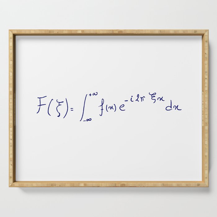 Fourier transform equation handwritten Serving Tray