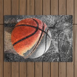 Basketball art print swoosh 163 - basketball artist takumipark Outdoor Rug