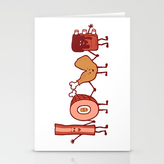 Meat Love U Stationery Cards