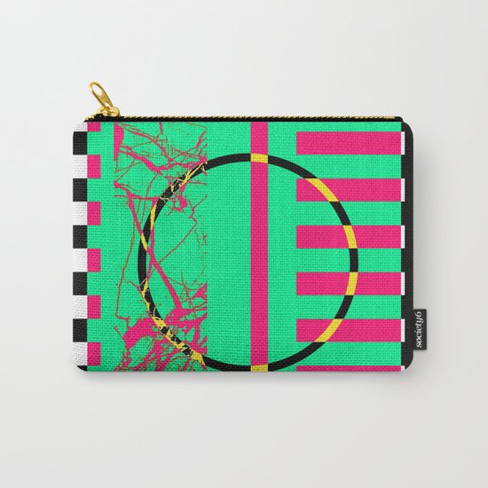 Retro Marble 1 - Abstract, marble, retro, black and white artwork Carry-All Pouch