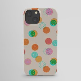 Happy Face Stamp Print iPhone Case