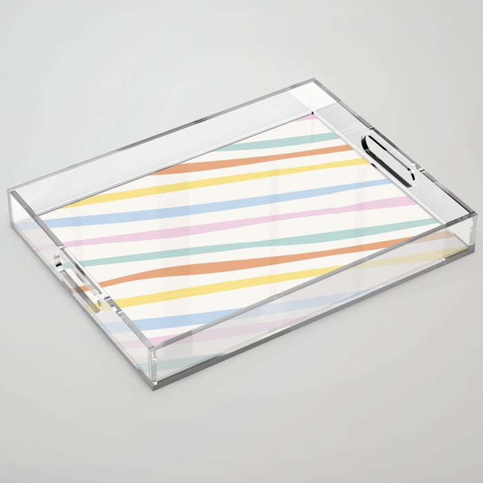 Wavy Diagonal Stripes Acrylic Tray