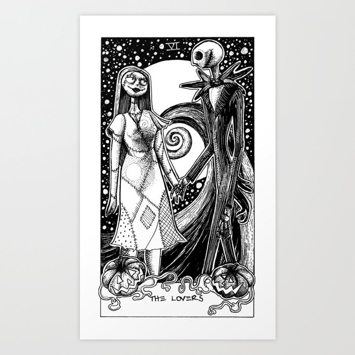 the nightmare before christmas the lovers tarot card black christmas tapestries wall hangings