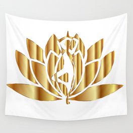 Golden Lotus Wall Tapestry