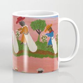 African American Masterpiece 'Six Figures Picking Cotton' folk art painting by Clementine Hunter Mug