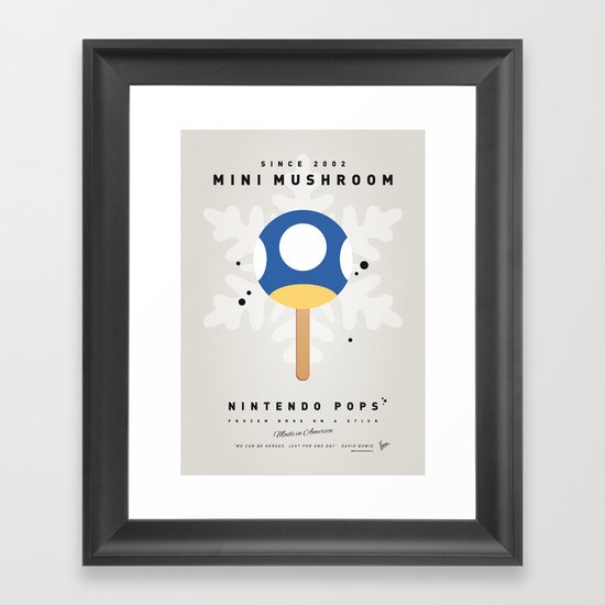 My NINTENDO ICE POP - Mini Mushroom Framed Art Print