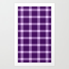 Purple & Black Color Check Design Art Print