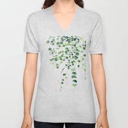 Eucalyptus Watercolor V Neck T Shirt
