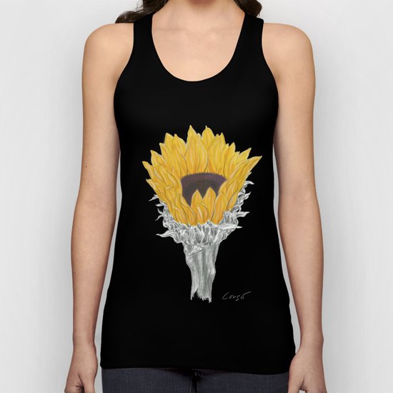 Sunflower 01 Botanical Flower Unisex Tank Top