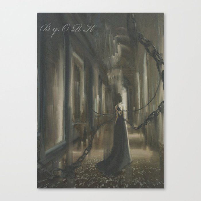 The breaking girl in the castle Canvas Print