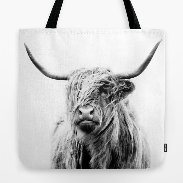 portrait of a highland cow Tote Bag by Dorit Fuhg Society6