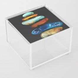 Pebbles balance, black background Acrylic Box