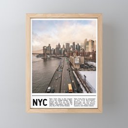 Minimalist NYC | Brooklyn Bridge and New York City Skyline Framed Mini Art Print