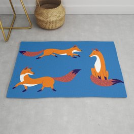 Red Foxes Rug | Sale, Natural, Home, Graphicdesign, Pattern, Stylish, Classic, Reynard, Fun, Fashion 