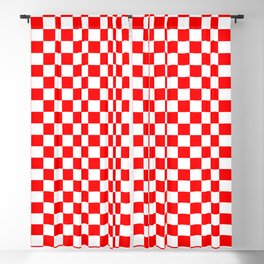 Croatian Red White Checkerboard Pattern Blackout Curtain