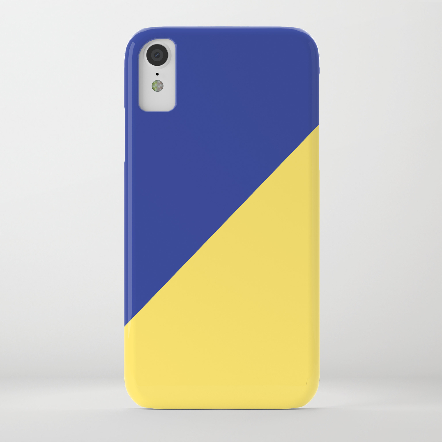 Modern Royal Blue Sunshine Yellow Trendy Color Block Iphone Case