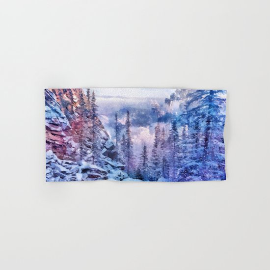 Winter forest in the mountains II Hand & Bath Towel