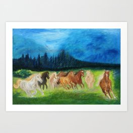 HORSES MAKE A LANDSCAPE LOOK BEAUTIFUL Art Print