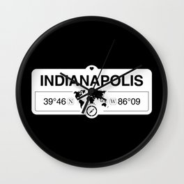 Indianapolis Indiana Map GPS Coordinates Artwork with Compass Wall Clock | Graphicdesign, Latitudelongitude, Typography, Citysigns, Indianapolismapgps, Citywallart, Coordinatesart, Favoritecity, Capitalcity, Loveyourcity 