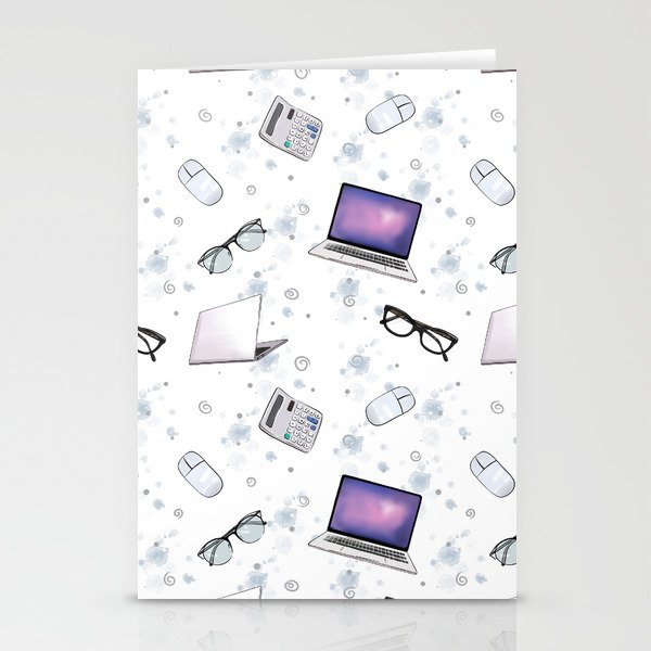 Laptop pattern  Stationery Cards